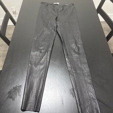 Alice + Olivia 100% Genuine Leather Pants Black size6 (Stretch)
