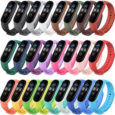 Xiaomi Mi Band 3 4 5 6 7 Strap Silicone Sport Wristband Replacement Watch Band