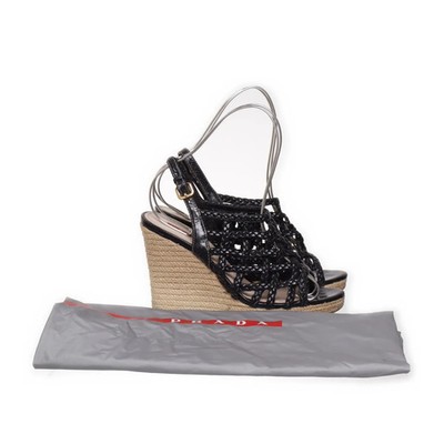 Prada Linea Rossa, Keilschuhe, Größe: 36, Schwarz, Leder, Damen, 10 #lpZ