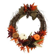 Fall Wreath | 18" x 18" | KJ Made