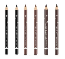 6 PCS Eyebrow Pencil Set Sweatproof Long-lasting 3 Colors-Black/Brown/Dark Brown
