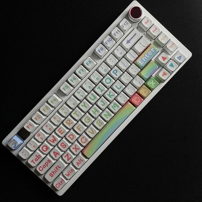 125Key PBT Rainbow Keycaps MDA Profile DYE-SUB Keycap for Mechanical Keyboards