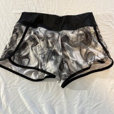 Justice Active Girls Size 12 Black/White Athletic Shorts W/Lining