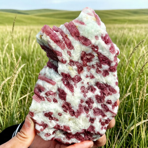 1.95LB Natural pink tourmaline quartz crystal mineral specimen