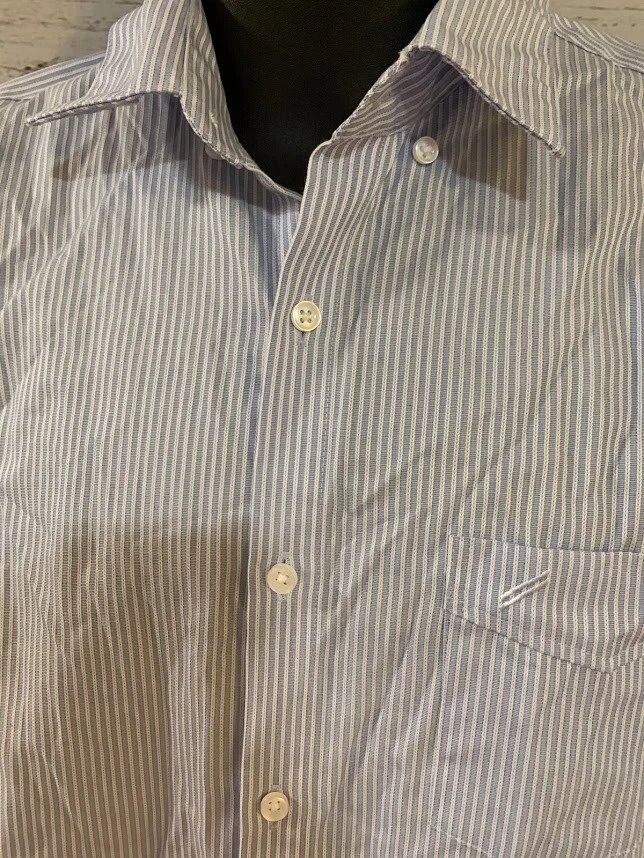 Daniel Hechter Button Front Shirt White/Blue Striped 100% Cotton Size M - Image 4 of 4