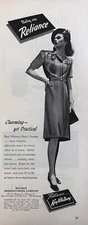 1943 Kay Whitney Dress Classics B&W Print Ad, Reliance Manufacturing Company