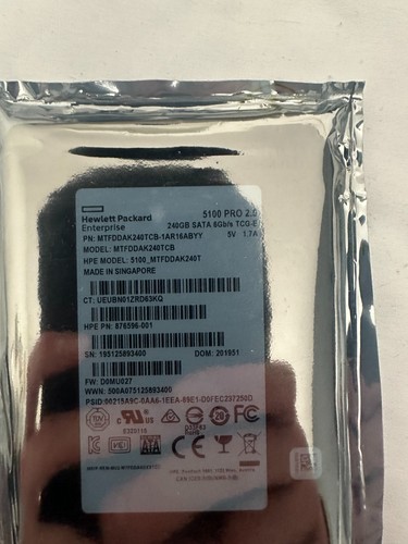 HP 5100 Pro 240GB 2.5" SATA SSD ***FACTORY SEALED*** - Afbeelding 2 van 3