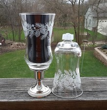 2 HOMCO Pinecones Etched/Embossed Iced PEG Cup Votive Candle Holders W/Grommets