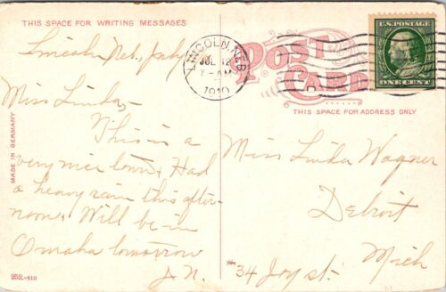 12th Street Looking South from O Lincoln Nebraska Postcard - Bild 2 von 2
