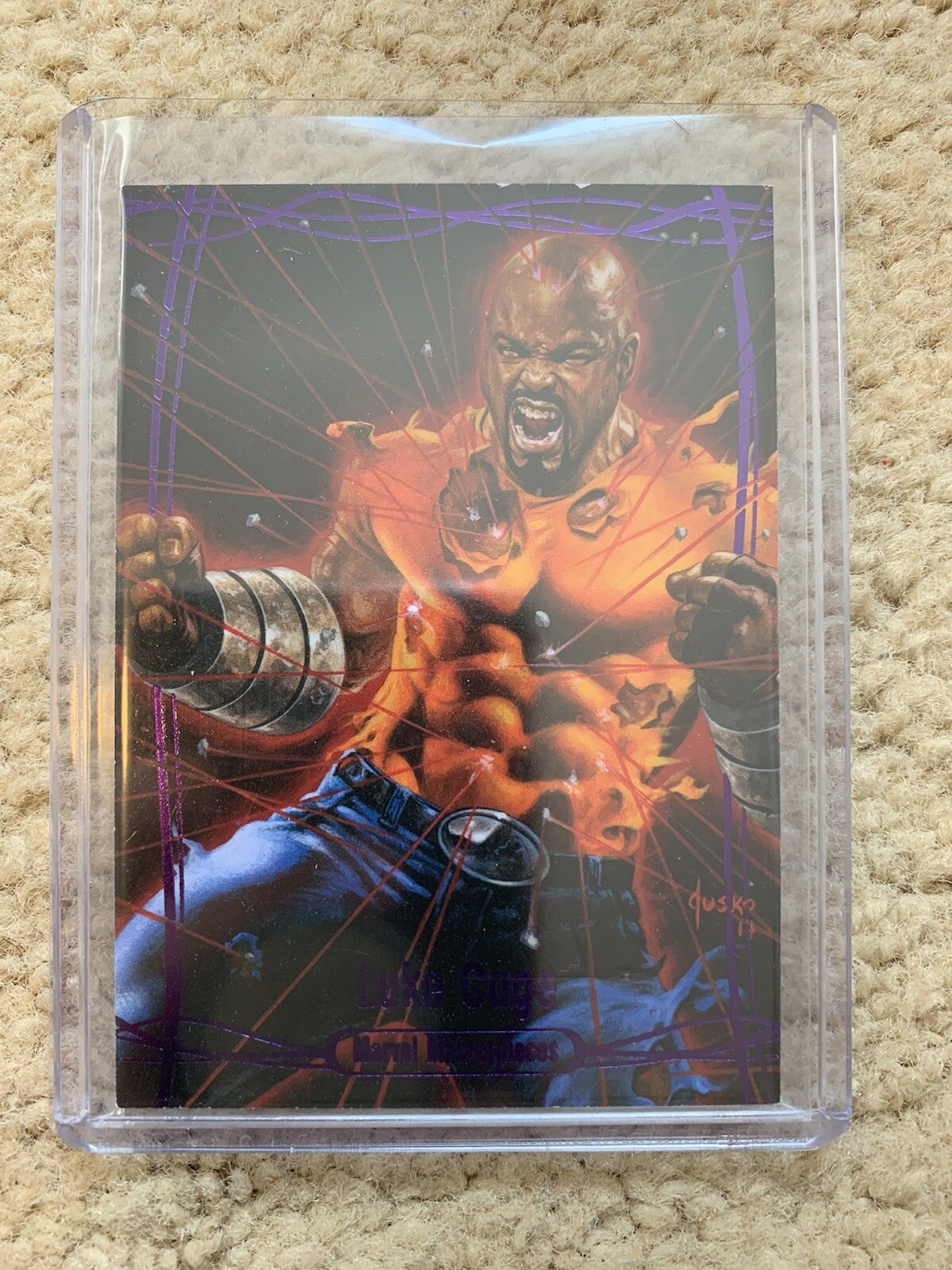 2016 Marvel Masterpieces LUKE CAGE PURPLE (66/199) TIER 1 INSERT CARD, #26 Jusko