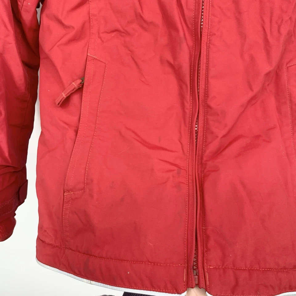 Lands End Youth Kids Size Small 7+ 8+ Jacket Squall Waterproof Coat Red Lined - Image 3 of 4