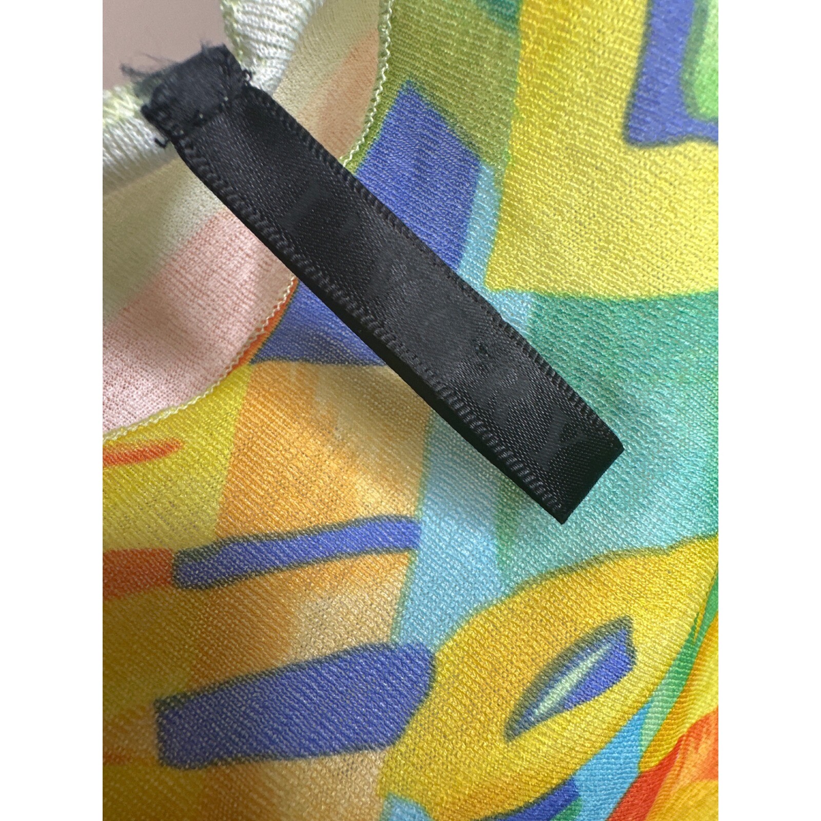 I'VORY VTG Abstract Print Top Colorful Geometric Pattern Sleeveless Blouse XL