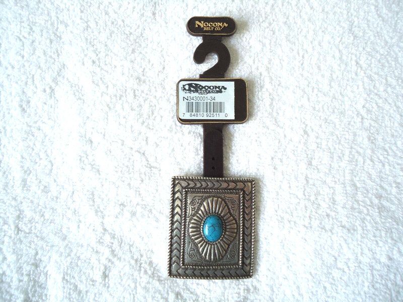 " NWT " NOS " Nocona Belt Co.Belt Buckle With Turquoise In Center " Beautiful "