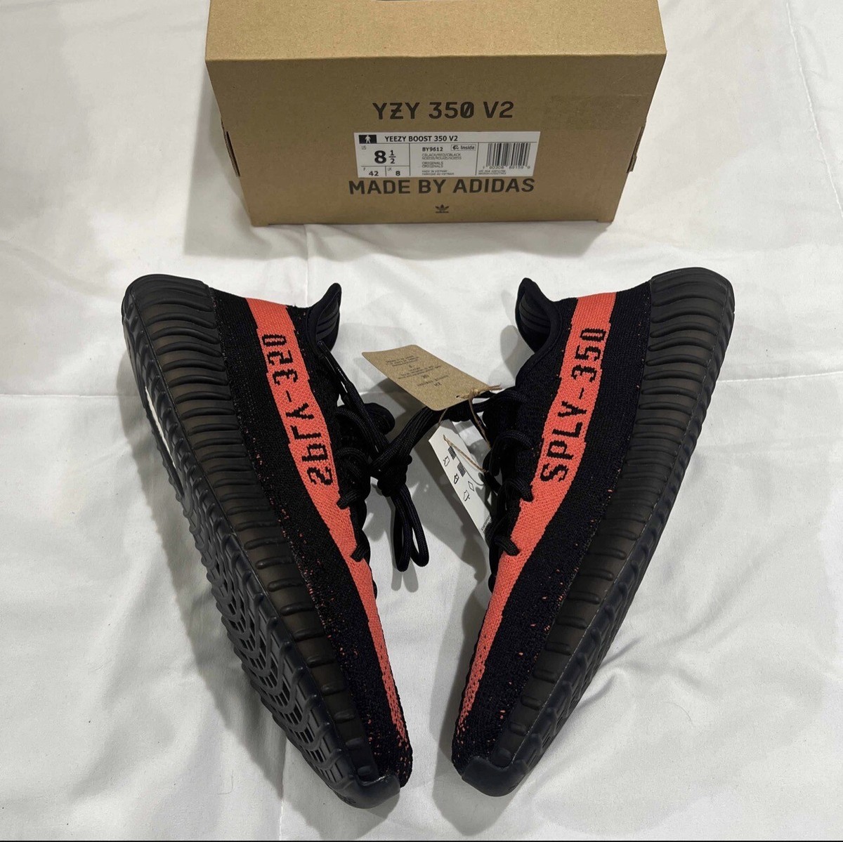 Size adidas Yeezy Boost 350 V2 Low Red Stripe 190308891599|