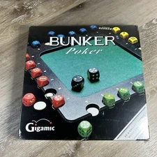 Factory Sealed BUNKER POKER Dice Game Gigamic, 1999 Made in France *Box Wear