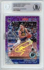 Stephen Curry 2019-20 Panini Hoops Premium Stock Purple Auto Card BAS (Yellow)