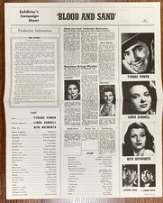 BLOOD & SAND Movie Pressbook Tyrone Power Rita Hayworth Adventure R60s