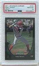 2011 Bowman Chrome Draft Mike Trout #101 Rookie RC PSA 10