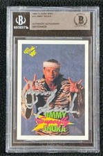 Jimmy Superfly Snuka Signed 1990 Classic WWF Card #14 WWE Beckett Certified