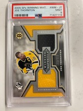 2005-06 UD SPX Joe Thornton Dual Jersey Game Used Winning Materials /350 PSA 9