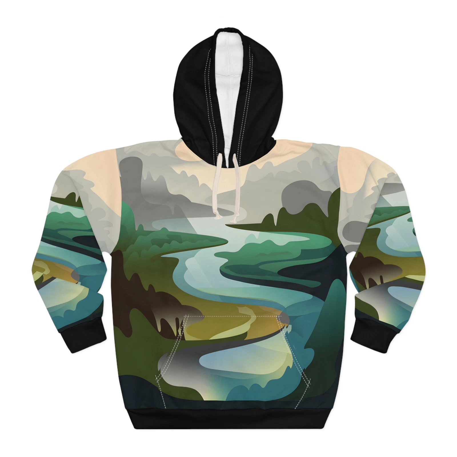 Sapphire Mist All Over Print Hoodie for Outdoor Adventures Travel Pullover Wear
Opens in a new windo