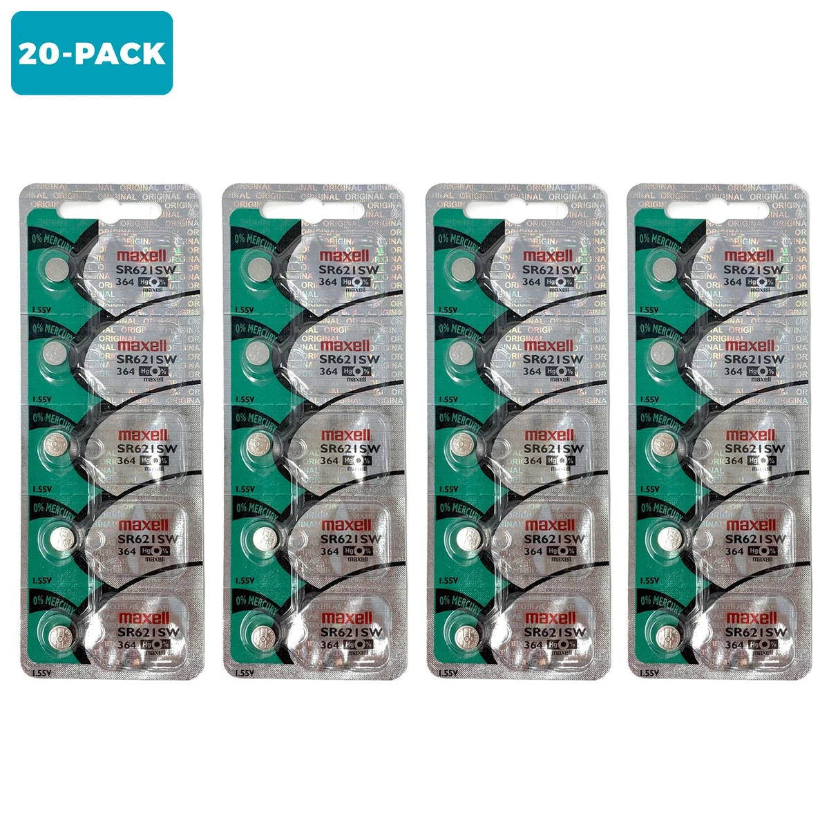 40 Authentic Maxell 364 Silver Oxide Batteries SR621SW, 49 OFF