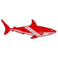 SCUBA SHARK PATCH DIVING iron-on embroidered DIVER DOWN EMBLEM GIFT GREAT WHITE