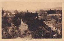 Antique postcard BAGNOLS-SUR-CEZE GARD general view train cars ed TARDY