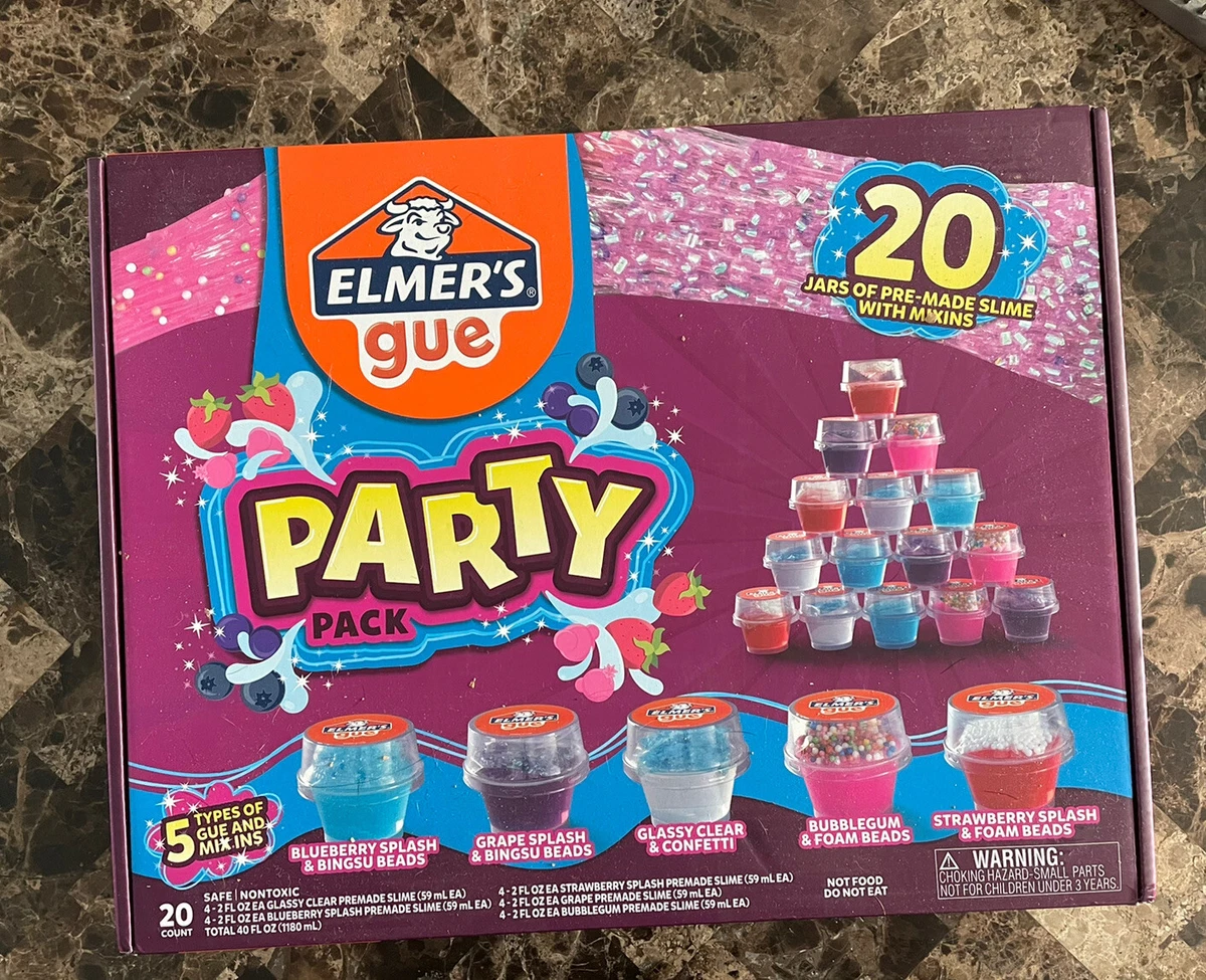 Elmer's Gue Glassy Clear Deluxe Premade Slime 3lb Bucket MixIns, Slime