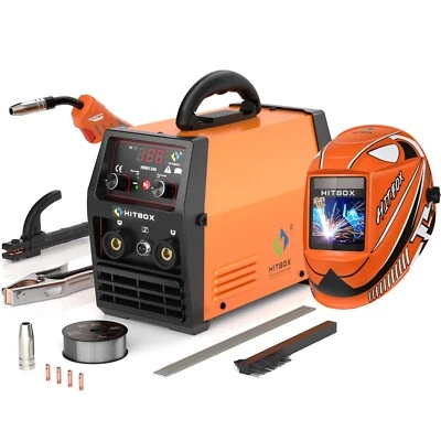 HITBOX 3 in 1 MIG Welder Gasless 140Amp Digital TIG MMA MIG Welding Machine 240V