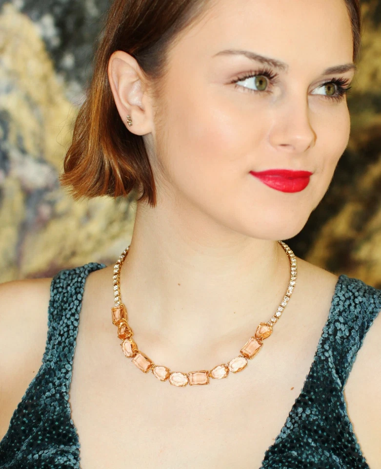 KATE SPADE NEW YORK "Draped Jewels" Collar blush pink Necklace bridal