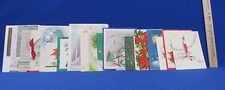 Vintage Christmas Cards Bright Colors Made In USA 19 Lot