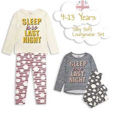 Children Girls Ex-Chain Store Long Sleeved Lounge Pyjama PJ Set Sleep 4-13 Years