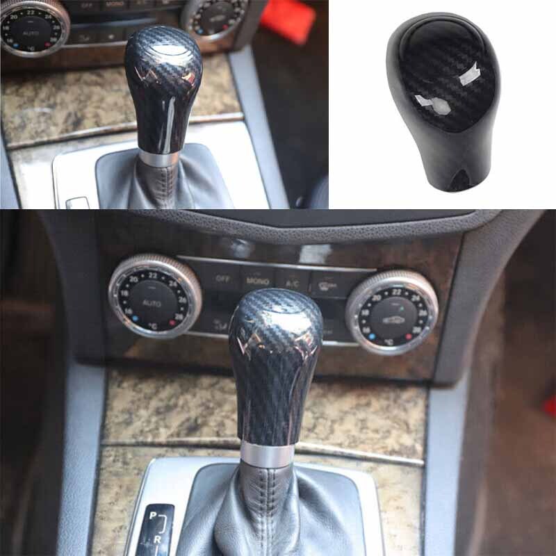 09-2015 Carbon Fiber For Mercedes-Benz GLK Shift Knob Cover Central Console Gear