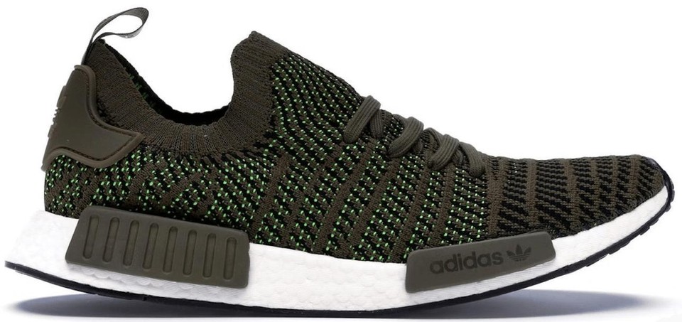 アディダス メンズ adidas Originals NMD R1 STLT Primeknit スニーカー ランニングシューズ Night Cargo/Raw Green/Trace Cargo adidas NMD_R1 STLT Primeknit Trace Olive for Sale | Authenticity