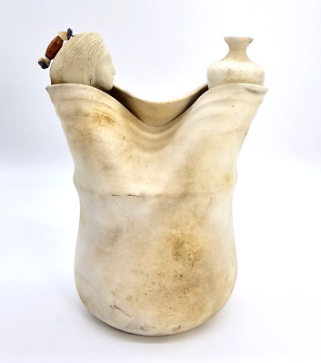 Doug Blum Firewatcher Oil Lamp Signed Art Pottery 7'' New Hampshire