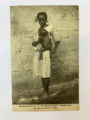 CPSM CPA Karte Kamerun Die Art, das Baby zu tragen Missionen des Heiligen Geistes 1952