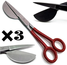 3× Duckbill Red Scissors 6" Carpet Nipping Cutting Working Sharp End 2" Tools