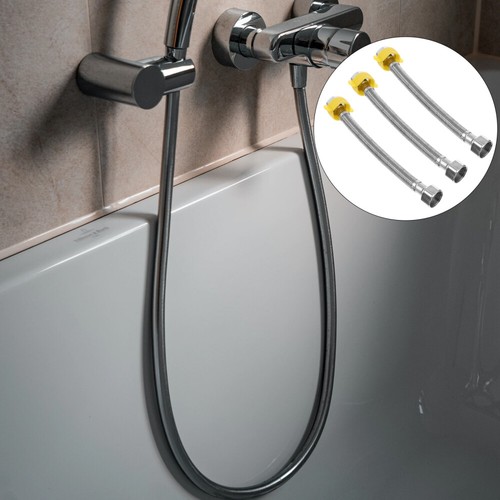 3 Pcs Stainless Steel Wire Tube Hose Quick Connect Shower Connector