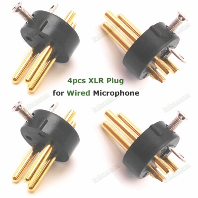 4pcs XLR Plug Connector for Shure Wired Microphones SM58 and BETA58 Series