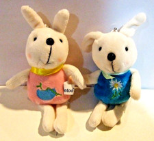 Lot of 2 Soft Plush Bunnies For Phone, Purse, Backpack Charm Strap - NWOT  16 