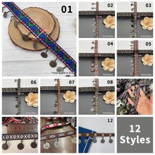 Gewebtes Jacquardband geometrisches Figurenmuster für Kleidung Träger Accessoire 1x