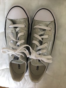 silver glitter converse size 3