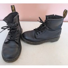Dr. Martens Junior 1460 Softy Leather Lace Up Boots US3 Black Zipper Combat