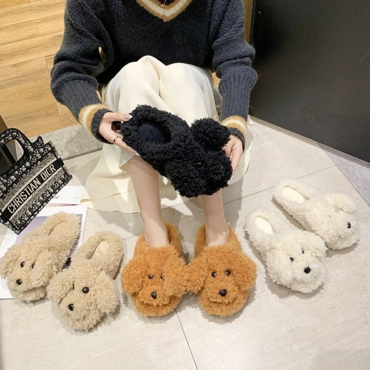 Backless winter store shoes