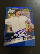 Cy Sneed Signed 2014 Panini Prizm Draft Blue Mojo /75 Card Milwaukee Brewers COA