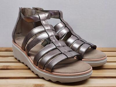 Clarks Womens | Rose Gold | Jillian Nina Wedge Sandals Size 8.5