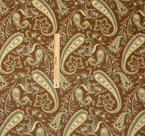 RICHLOOM DANBURY TESSUTO TWILL 100% COTONE MARRONE CIOCCOLATO PAISLEY DA CANTIERE 54"W - Foto 3 di 6