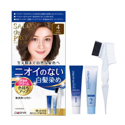 Dariya Salon de Pro Unscented Hair Color Quick Dye Cream 40g #4 Light Brown