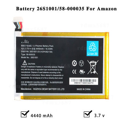 For Amazon Kindle Fire HD 7'' 2nd Generation X43Z6 New Battery 26S1001/58-000035